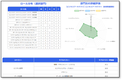 ロール分布/部門別の詳細評価