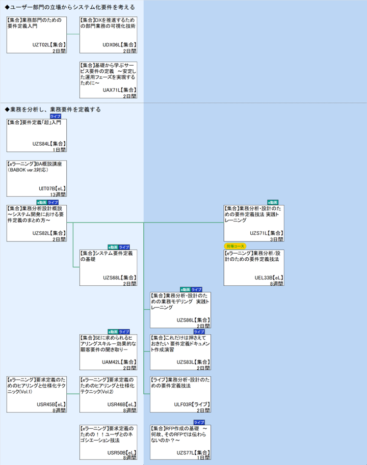 ◆ユーザー部門の立場からシステム化要件を考える\n◆業務を分析し、業務要件を定義する